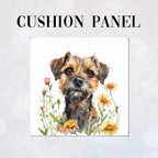 CUSHION Floral Border Terrier Fabric Panel CP-600