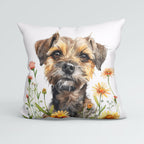 CUSHION Floral Border Terrier Fabric Panel CP-600