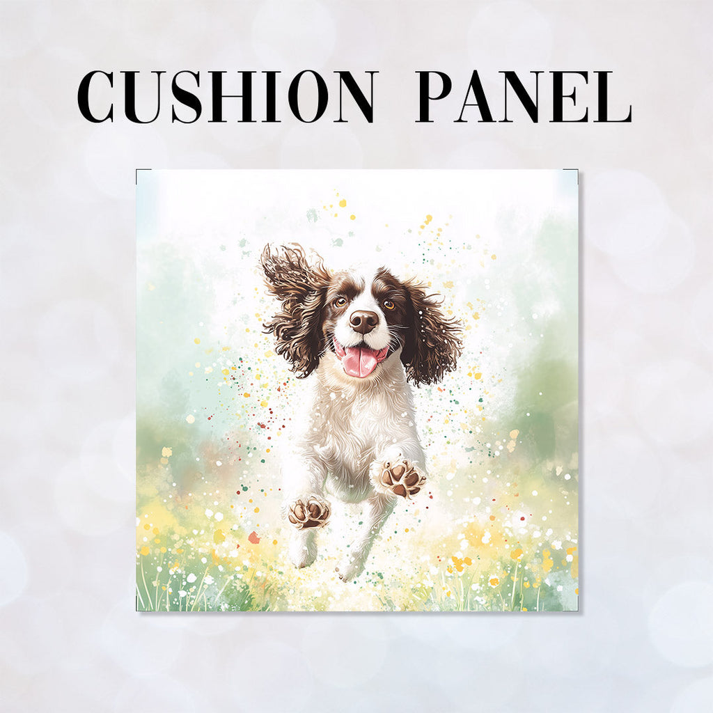 CUSHION Happy English Springer Spaniel Fabric Panel CP-603