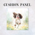 CUSHION Happy English Springer Spaniel Fabric Panel CP-603