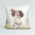 CUSHION Happy English Springer Spaniel Fabric Panel CP-603