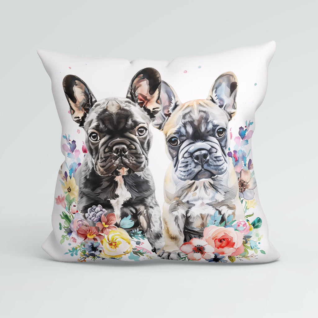 CUSHION Two French Bulldogs Fabric Panel CP-604