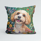 CUSHION Floral Cavapoo Fabric Panel CP-605