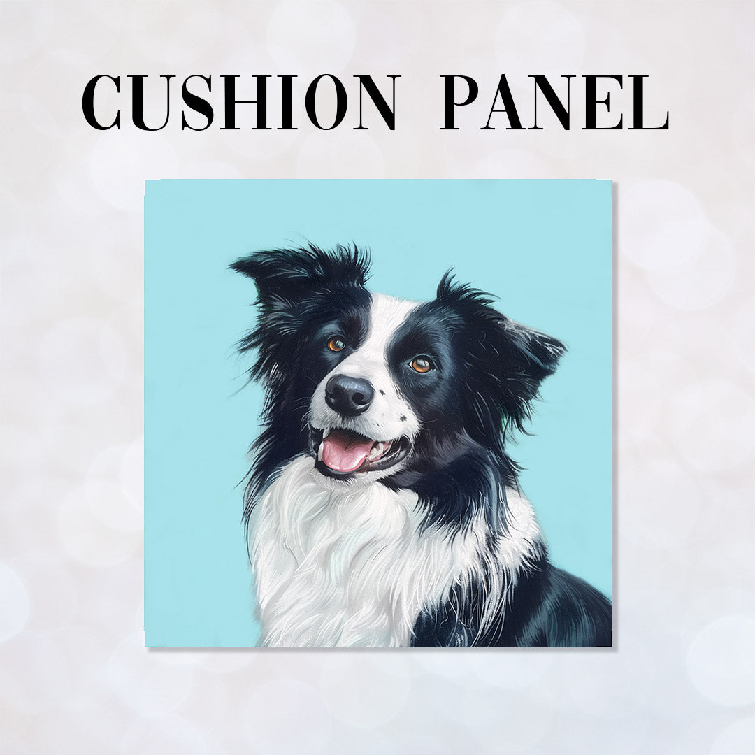 CUSHION Border Collie Mint Panel CP-606
