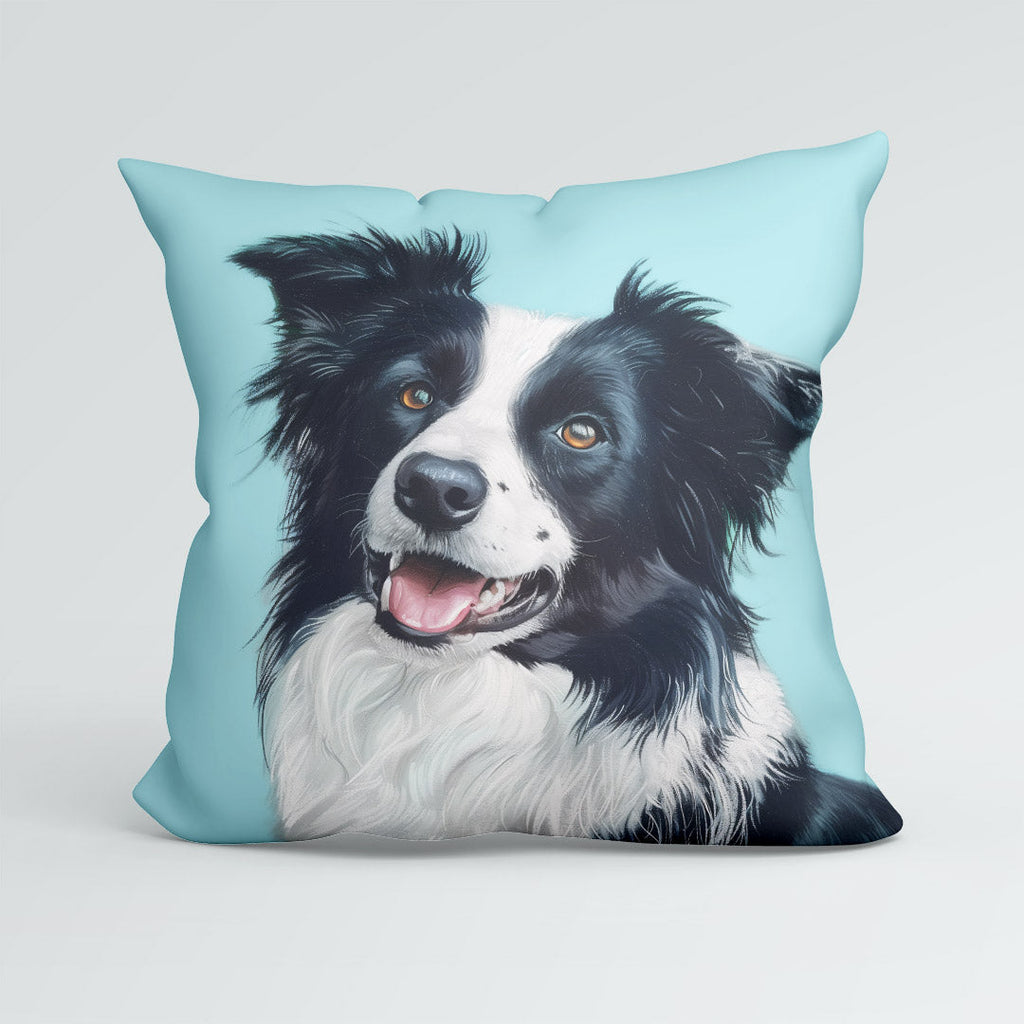 CUSHION Border Collie Mint Panel CP-606
