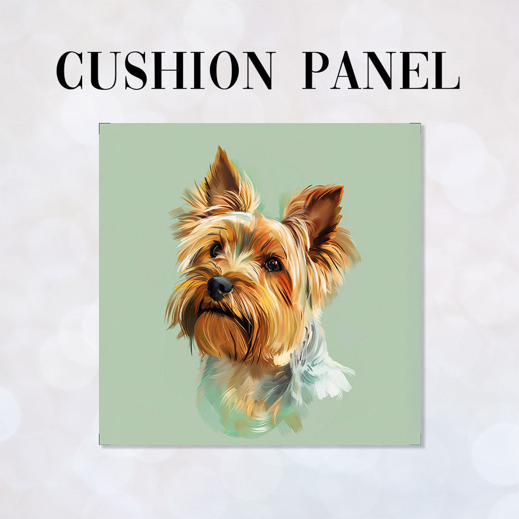 CUSHION Yorkshire Terrier Mint Panel CP-607