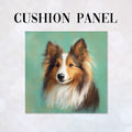 CUSHION Shetland Sheepdog Mint Panel CP-608