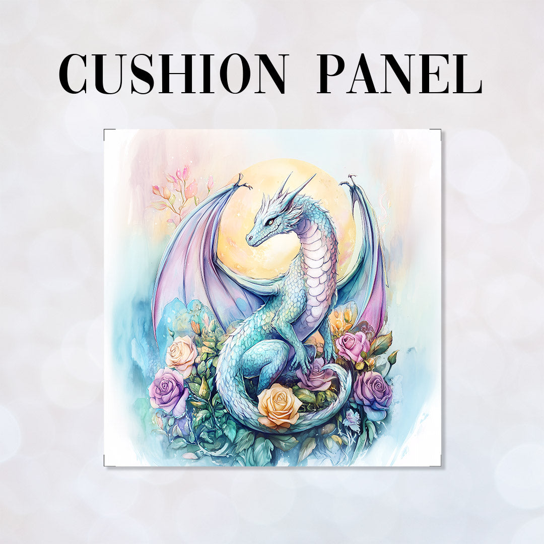 CUSHION Rose Moon Dragon Fabric Panel CP-615
