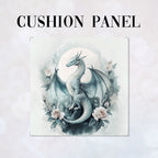 CUSHION Grey Moon Dragon Fabric Panel CP-617