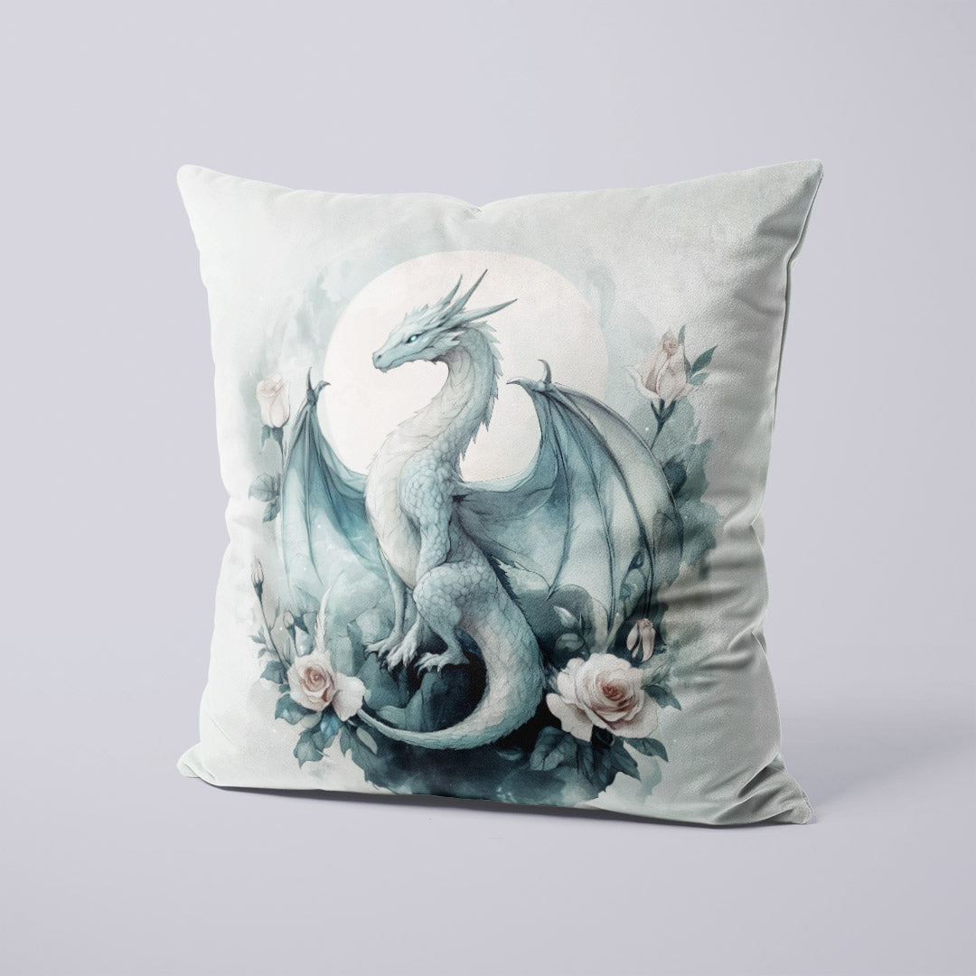 CUSHION Grey Moon Dragon Fabric Panel CP-617