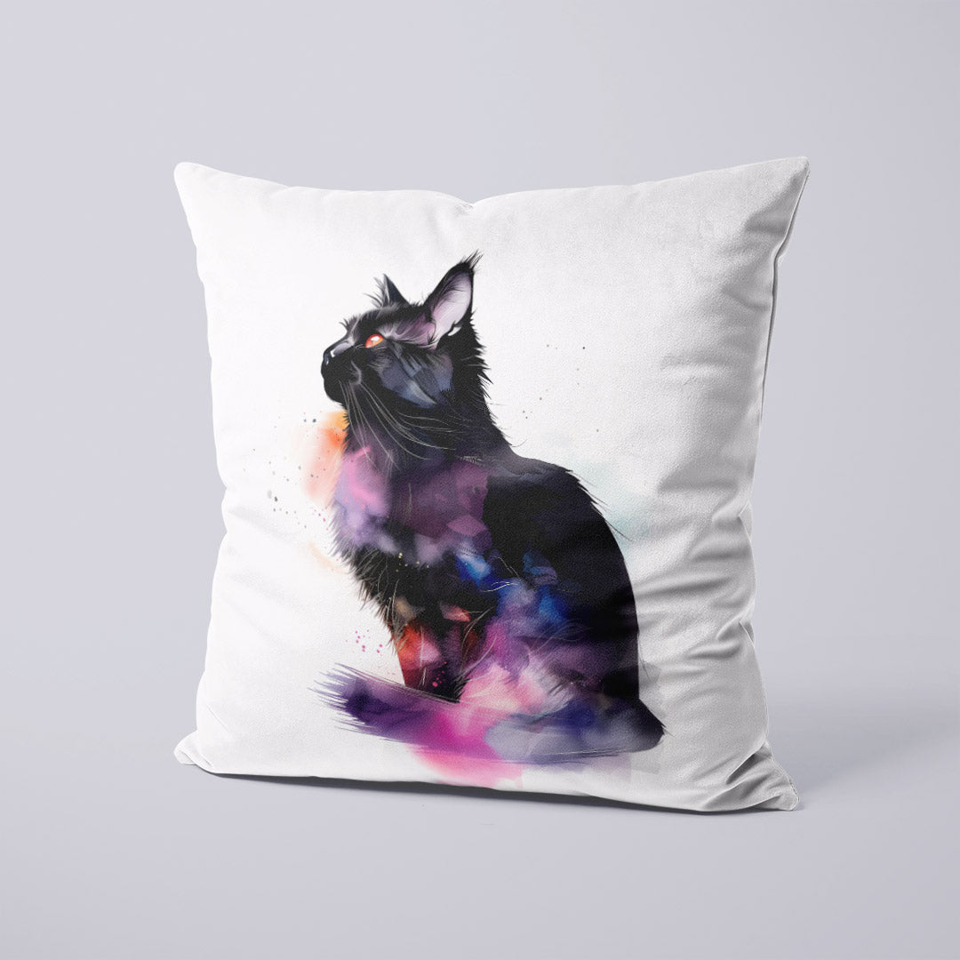 CUSHION Black Cat Fabric Panel CP-618
