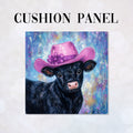 CUSHION Black Party Cow Fabric Panel CP-621