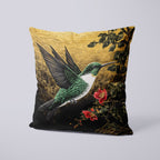 CUSHION Gold Hummingbird Fabric Panel CP-626