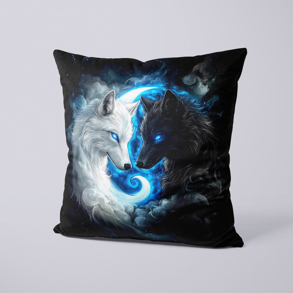 CUSHION Yin Yang Wolves Fabric Panel CP-629