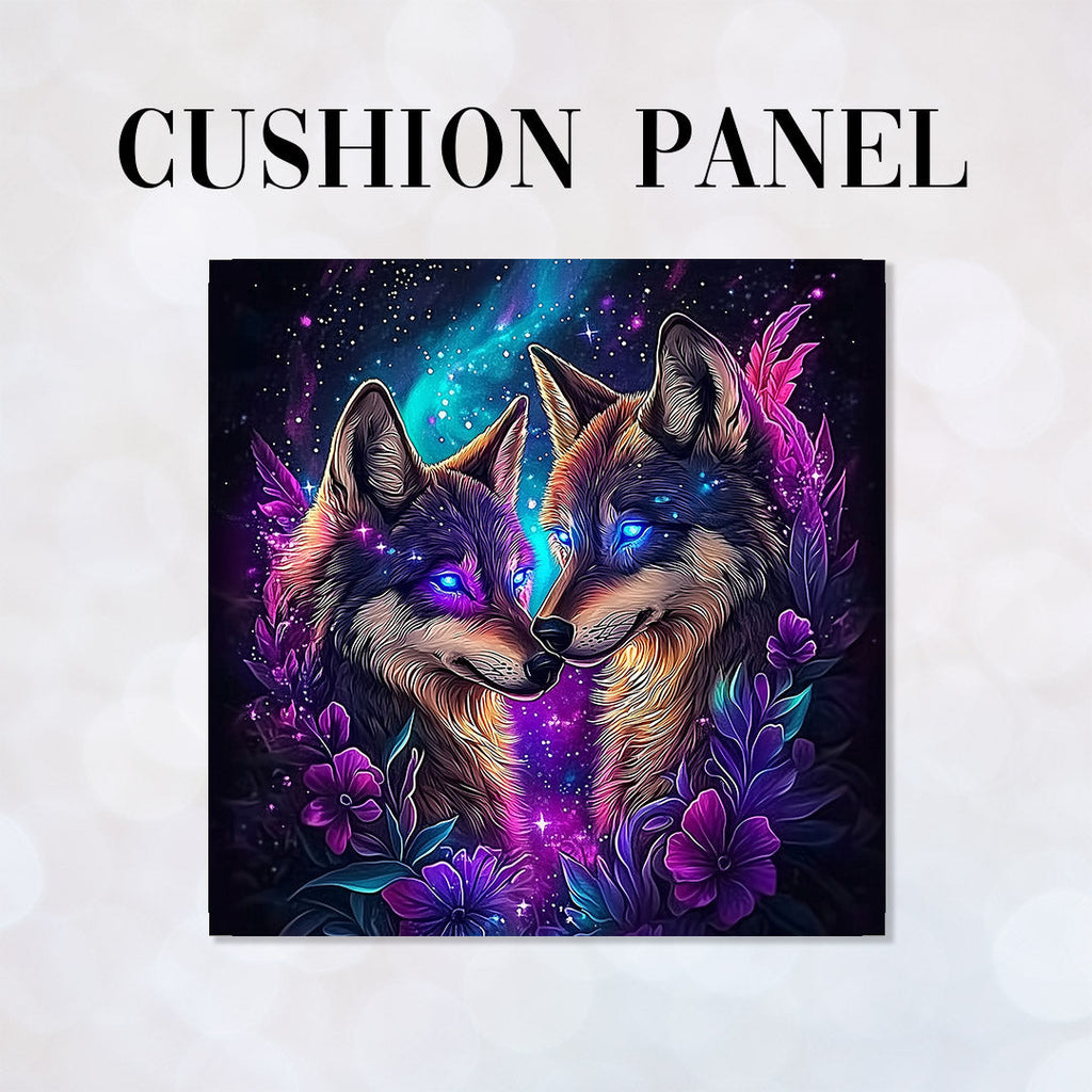 CUSHION Neon Wolves Fabric Panel CP-630