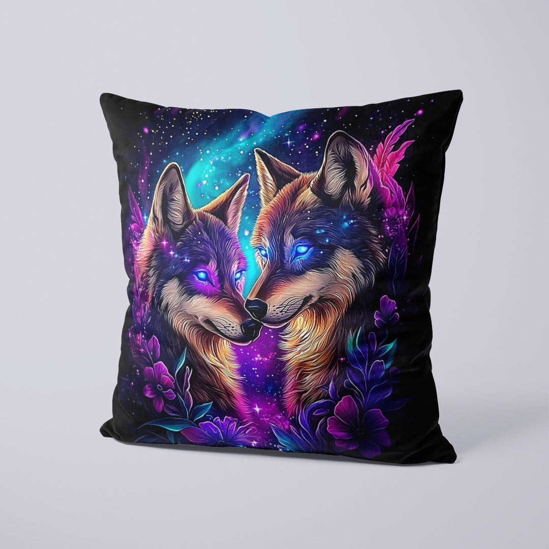 CUSHION Neon Wolves Fabric Panel CP-630