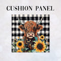 CUSHION Sunflower Highland Cow Fabric Panel CP-632