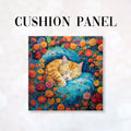 CUSHION Fabric Panel Cat And Flowers CP-64