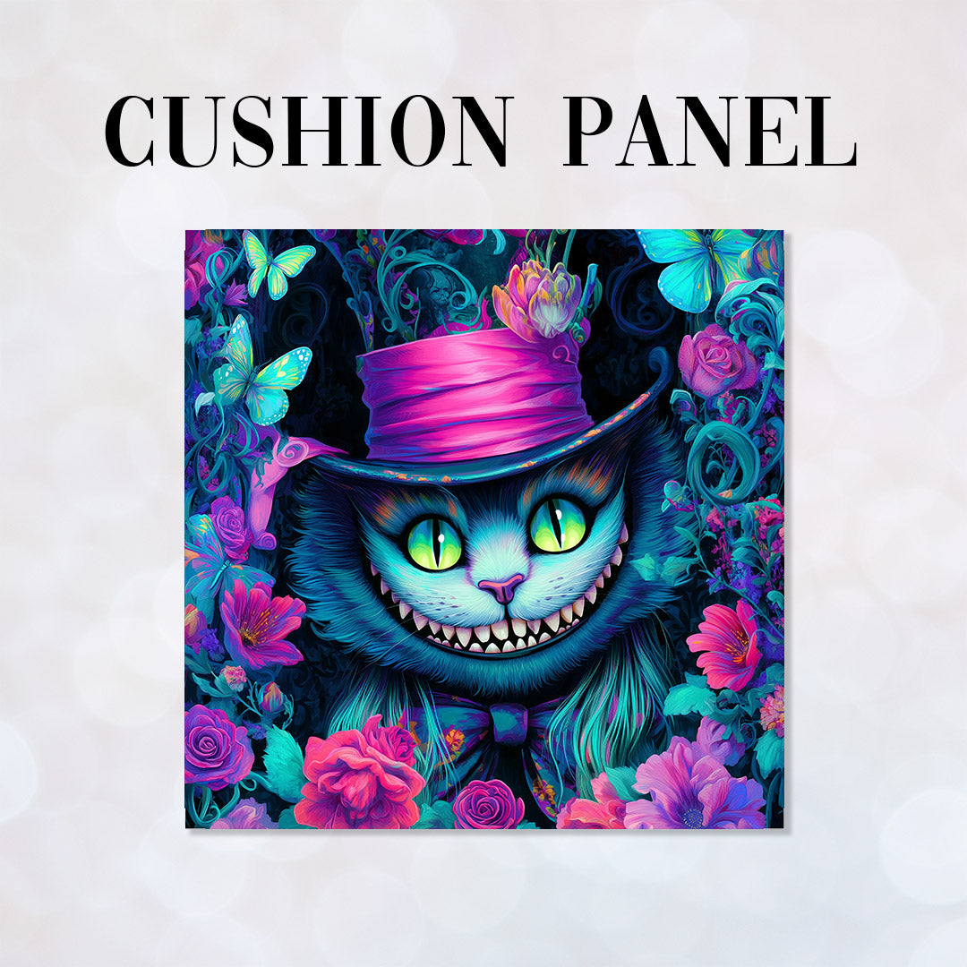 CUSHION Colourful Cheshire Cat Fabric Panel CP-641