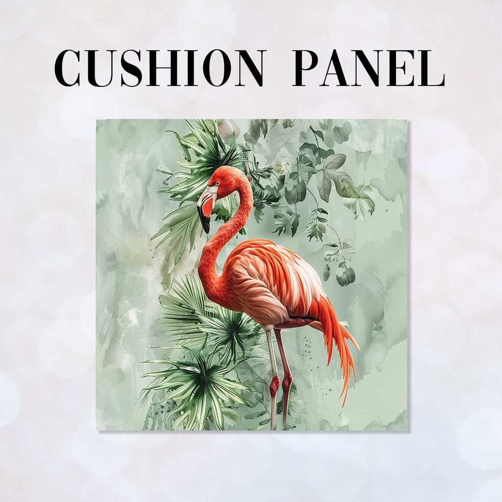 CUSHION Flamingo Mint Fabric Panel CP-642