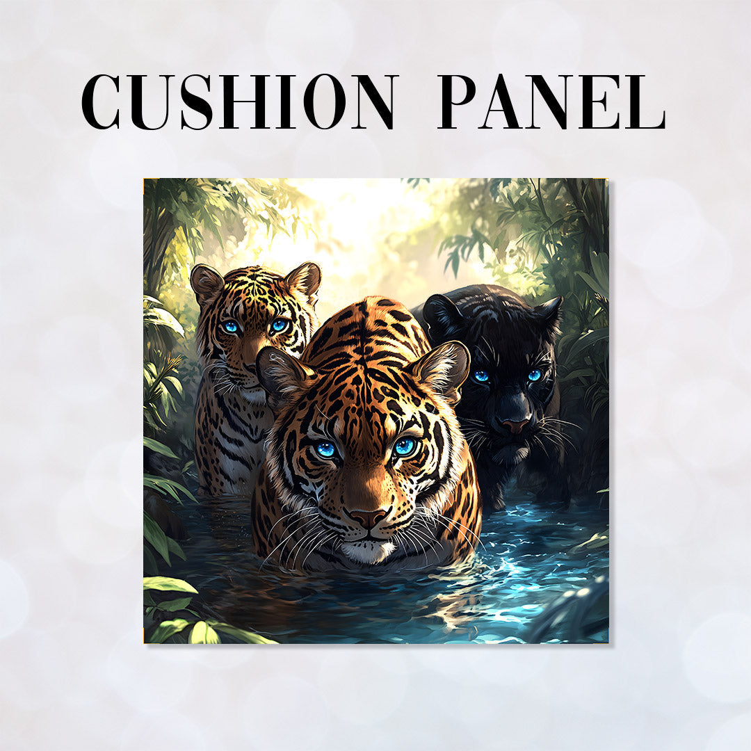 CUSHION Wild Cats Fabric Panel CP-645