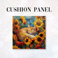 CUSHION Fabric Panel Cat And Sunflowers CP-65