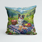 CUSHION Border Collie Picnic Fabric Panel CP-650