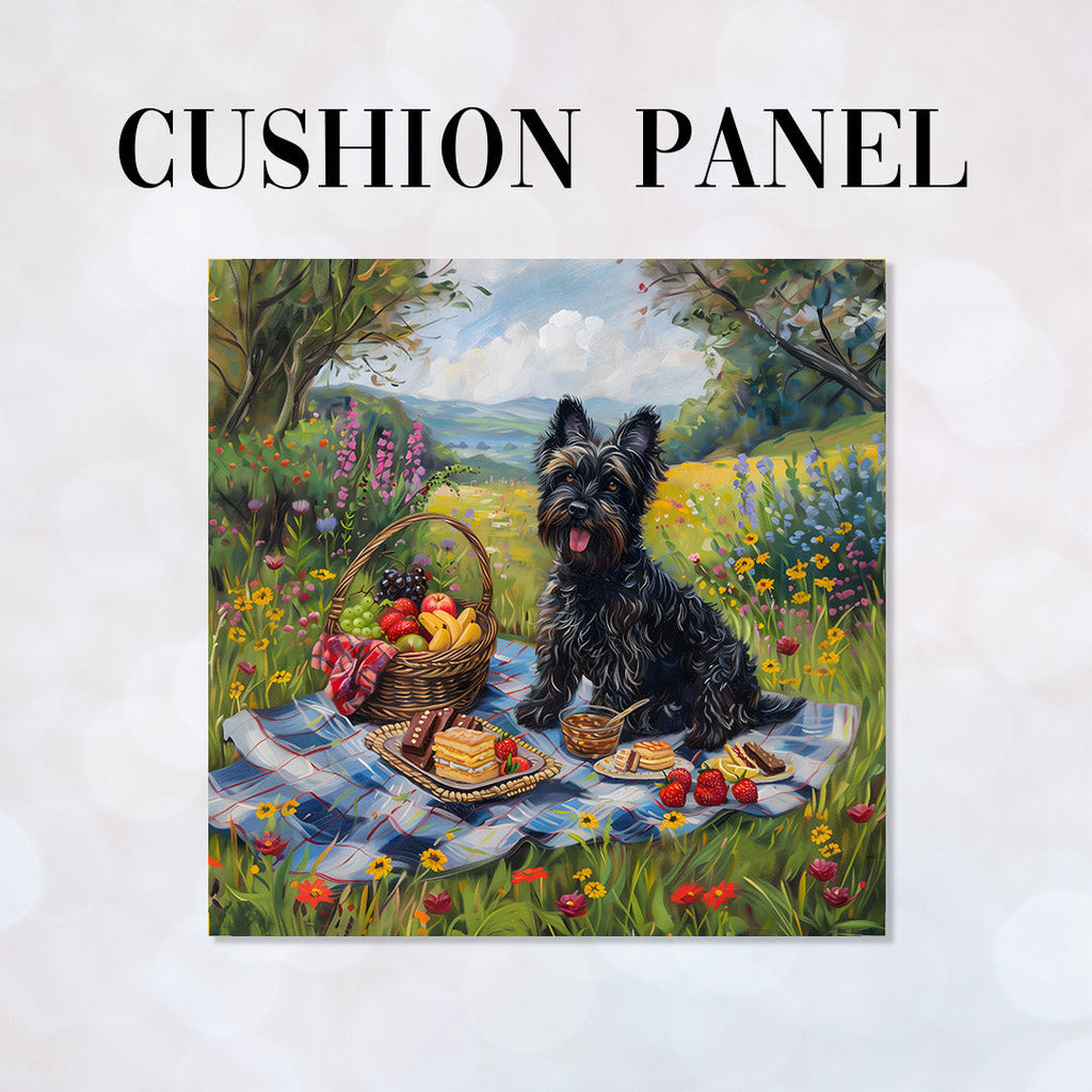 CUSHION Scottish Terrier Picnic Fabric Panel CP-652