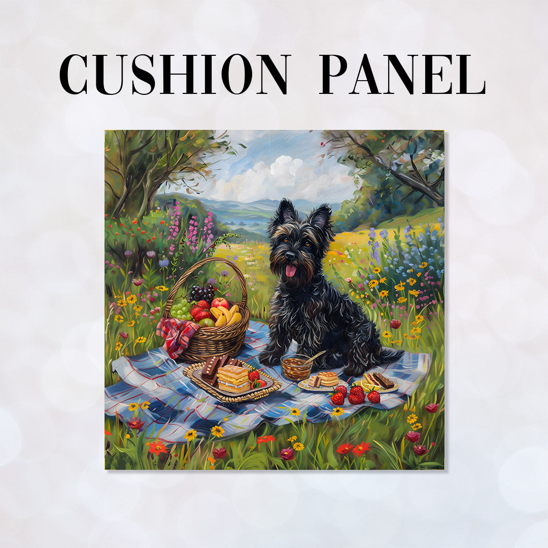 CUSHION Scottish Terrier Picnic Fabric Panel CP-652