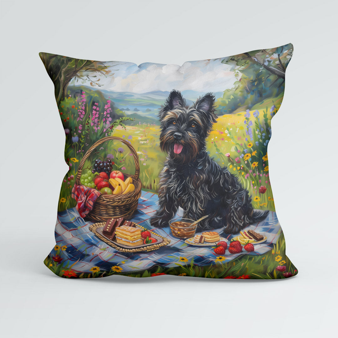 CUSHION Scottish Terrier Picnic Fabric Panel CP-652