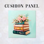 CUSHION Floral Books Fabric Panel CP-653