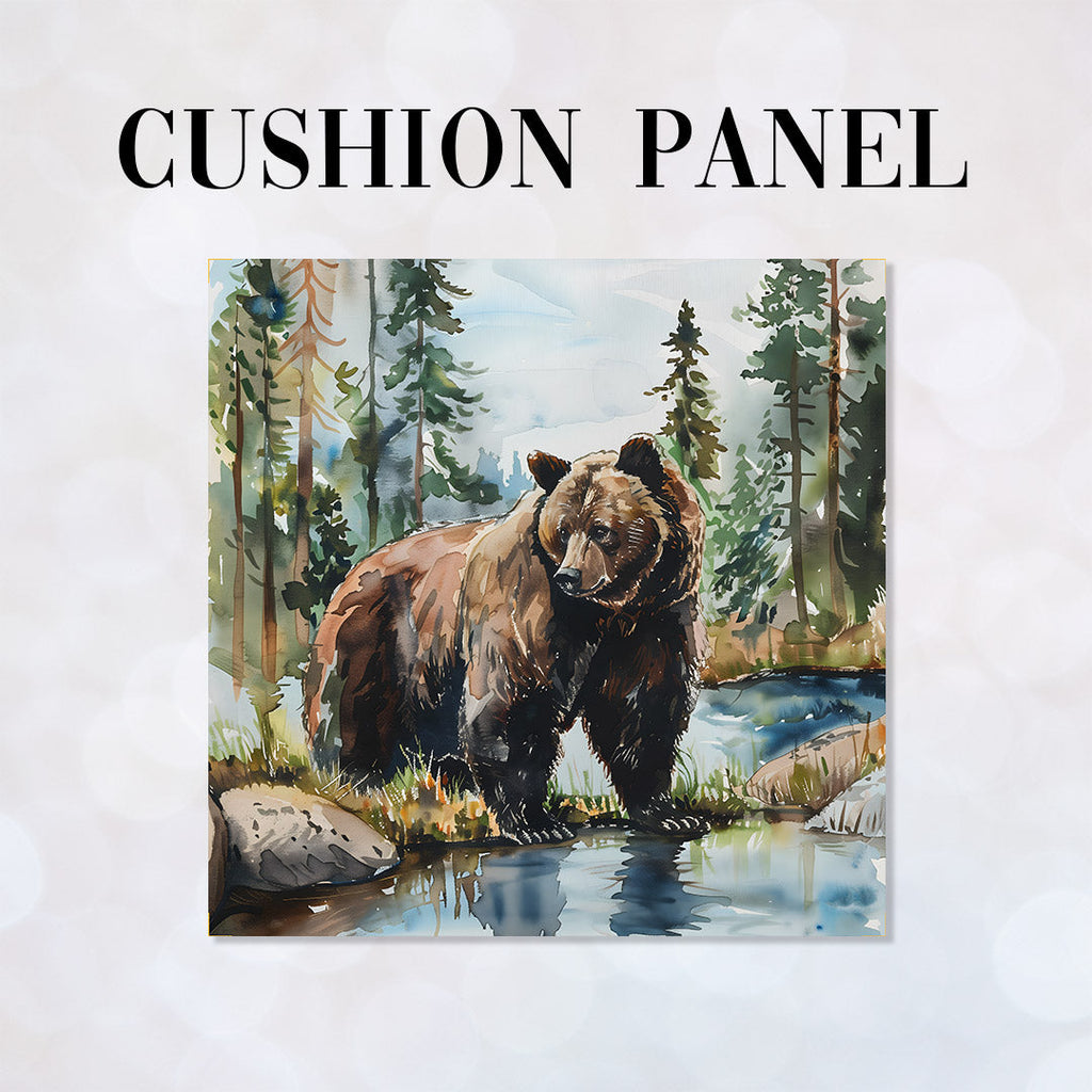 CUSHION Brown Bear Fabric Panel CP-658