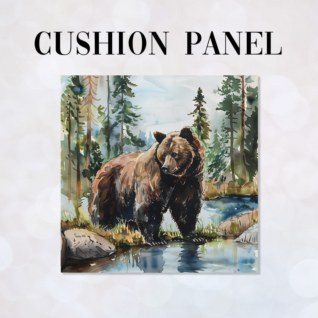 CUSHION Brown Bear Fabric Panel CP-658