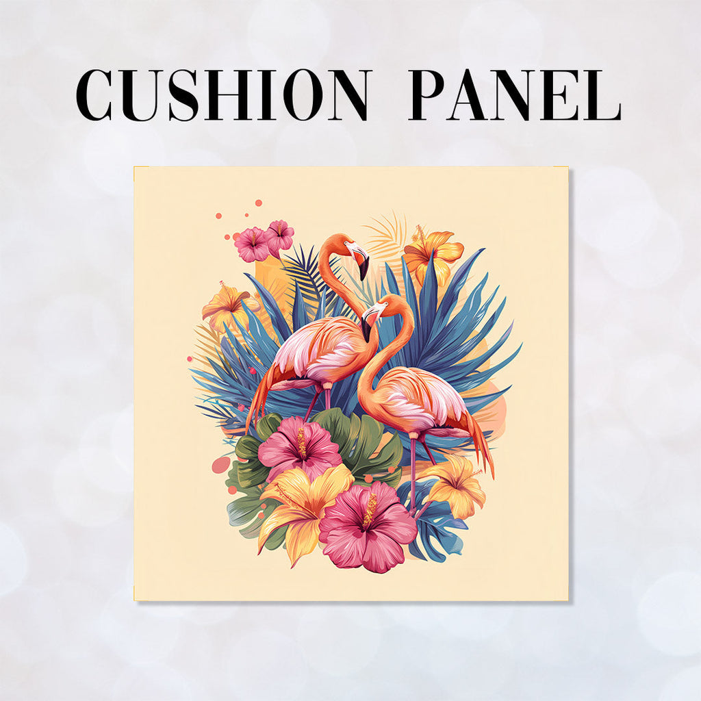 CUSHION Tropical Flamingos Fabric Panel CP-660