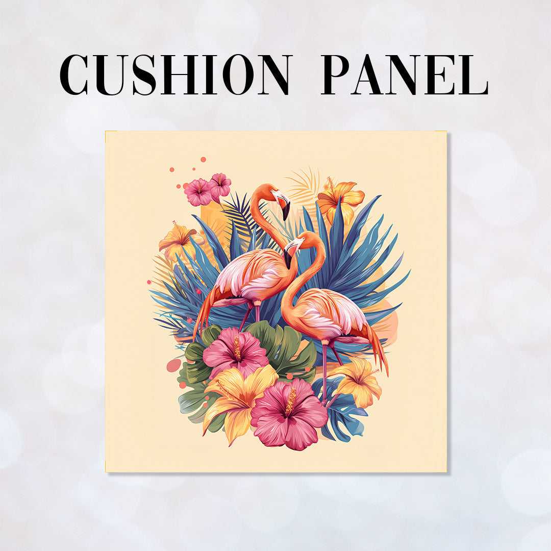 CUSHION Tropical Flamingos Fabric Panel CP-660