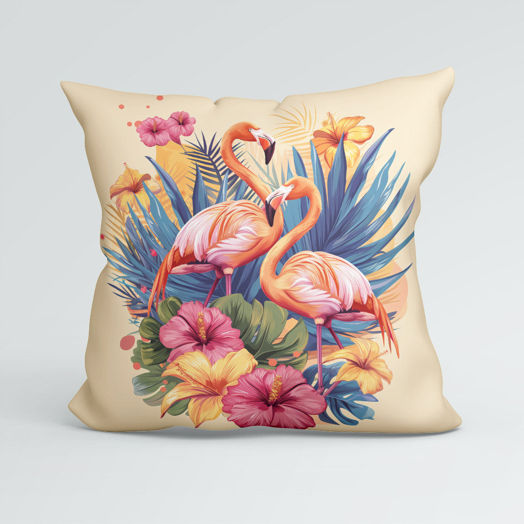 CUSHION Tropical Flamingos Fabric Panel CP-660