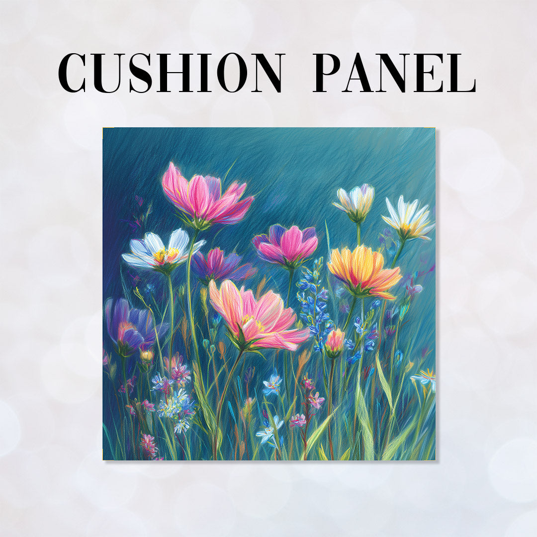CUSHION Pastel Flowers Fabric Panel CP-661