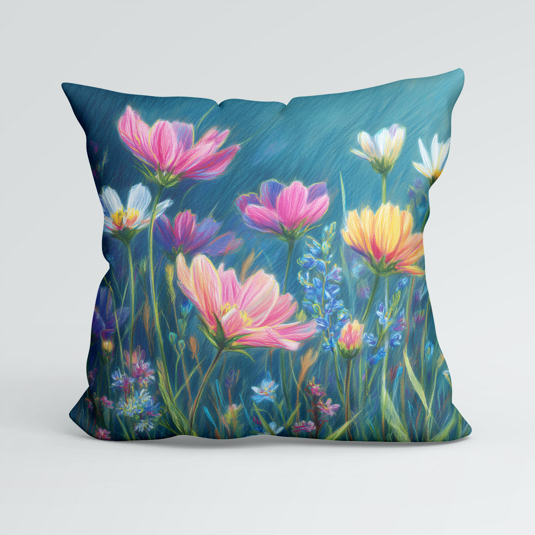 CUSHION Pastel Flowers Fabric Panel CP-661
