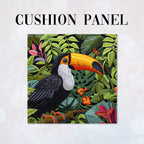 CUSHION Embroidered Toucan Fabric Panel CP-664