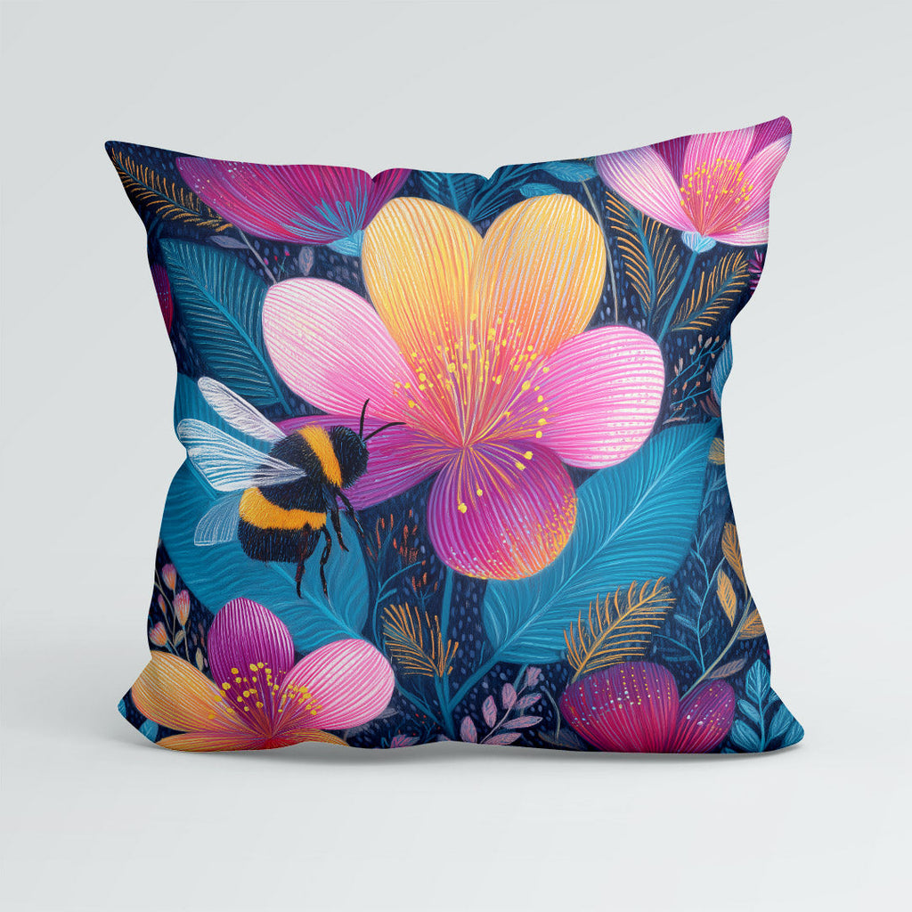 CUSHION Midnight Meadow Bee Fabric Panel CP-666
