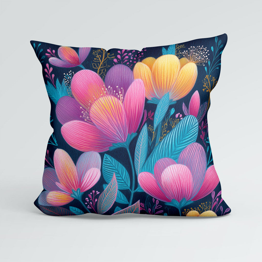 CUSHION Midnight Flowers Fabric Panel CP-667