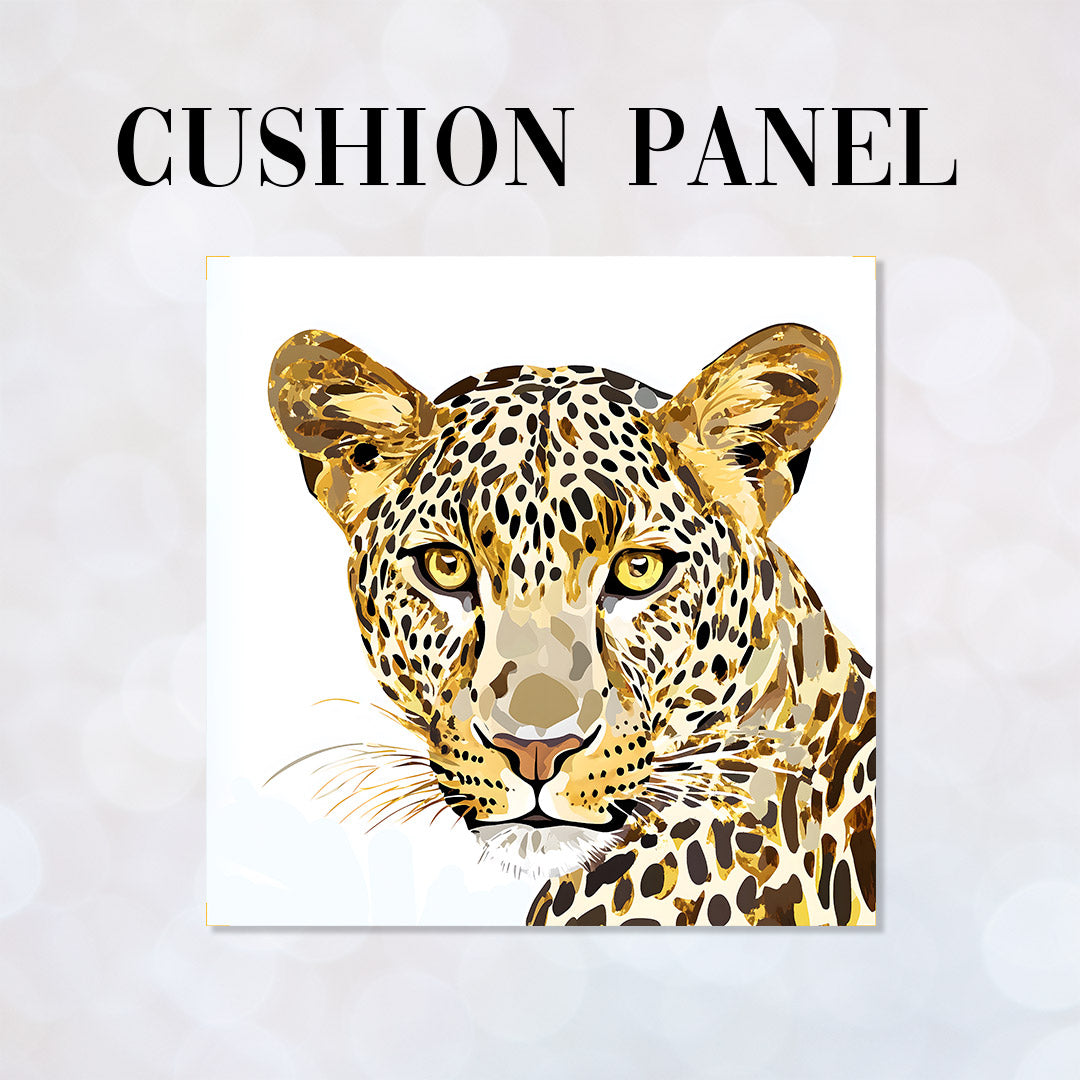 CUSHION Gold Leopard Fabric Panel CP-669