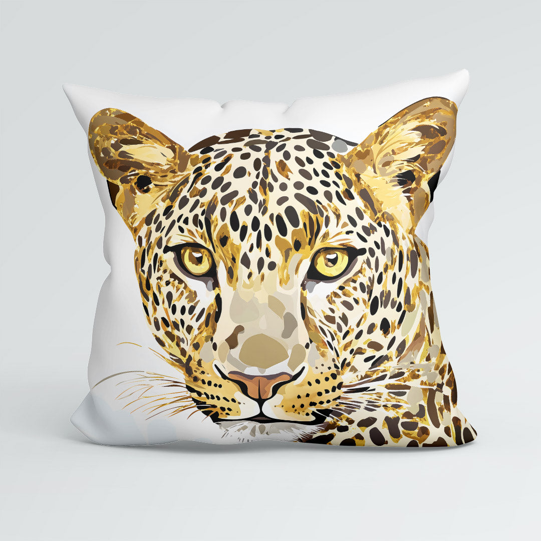 CUSHION Gold Leopard Fabric Panel CP-669