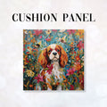 CUSHION Fabric Panel White and Brown King Charles Cavalier CP-67