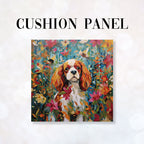 CUSHION Fabric Panel White and Brown King Charles Cavalier CP-67