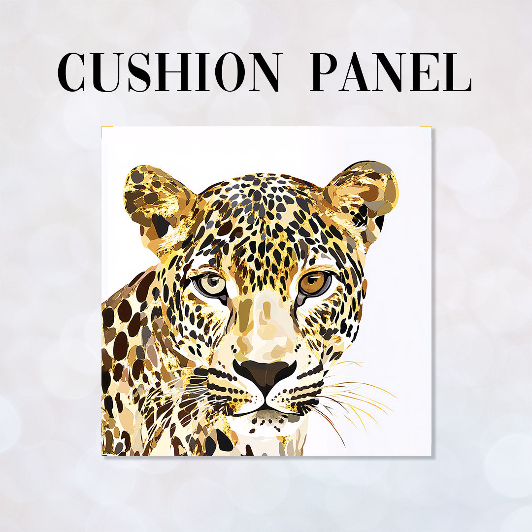 CUSHION Gold Leopard 2 Fabric Panel CP-670