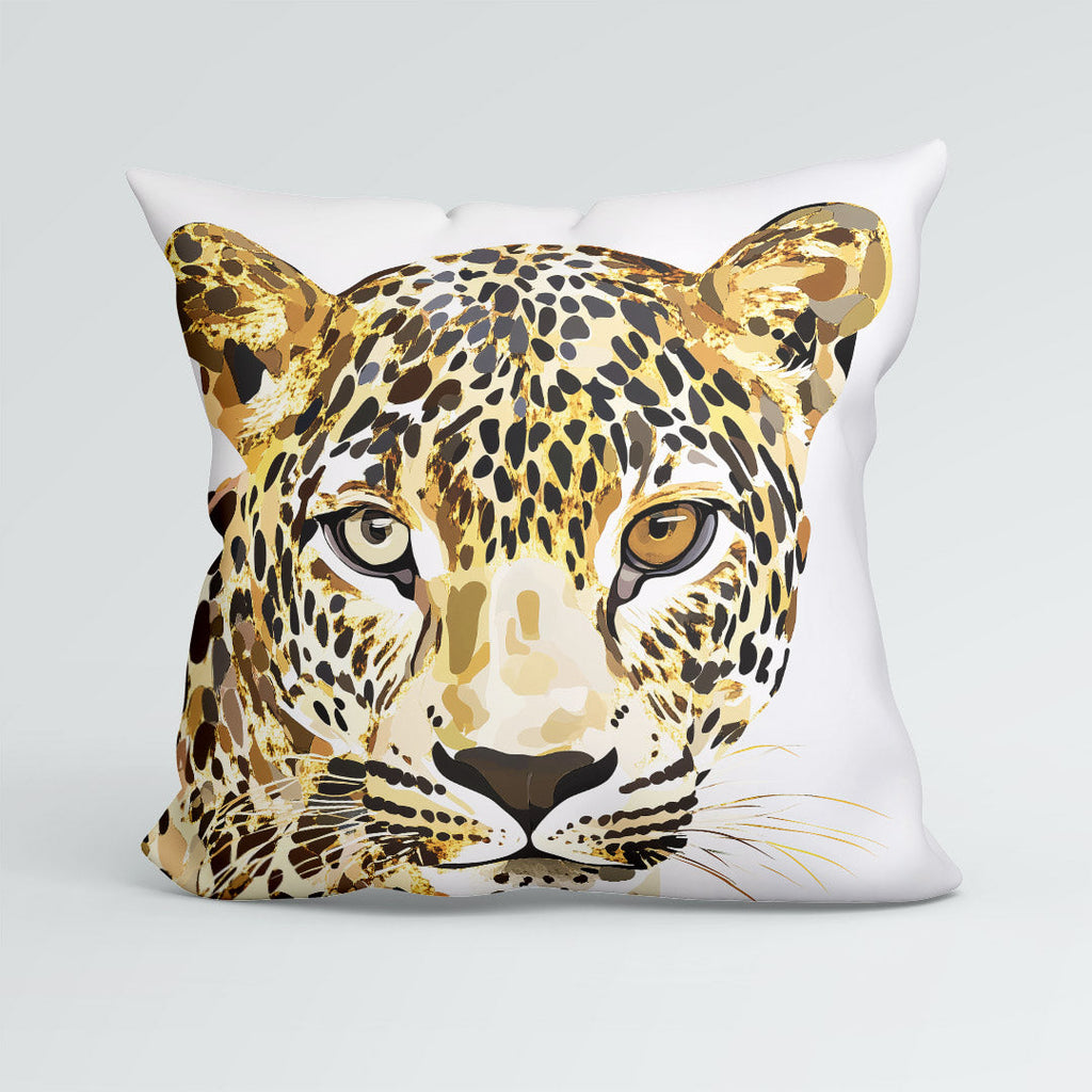 CUSHION Gold Leopard 2 Fabric Panel CP-670