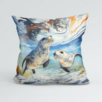 CUSHION Frolicking Seals Fabric Panel CP-684