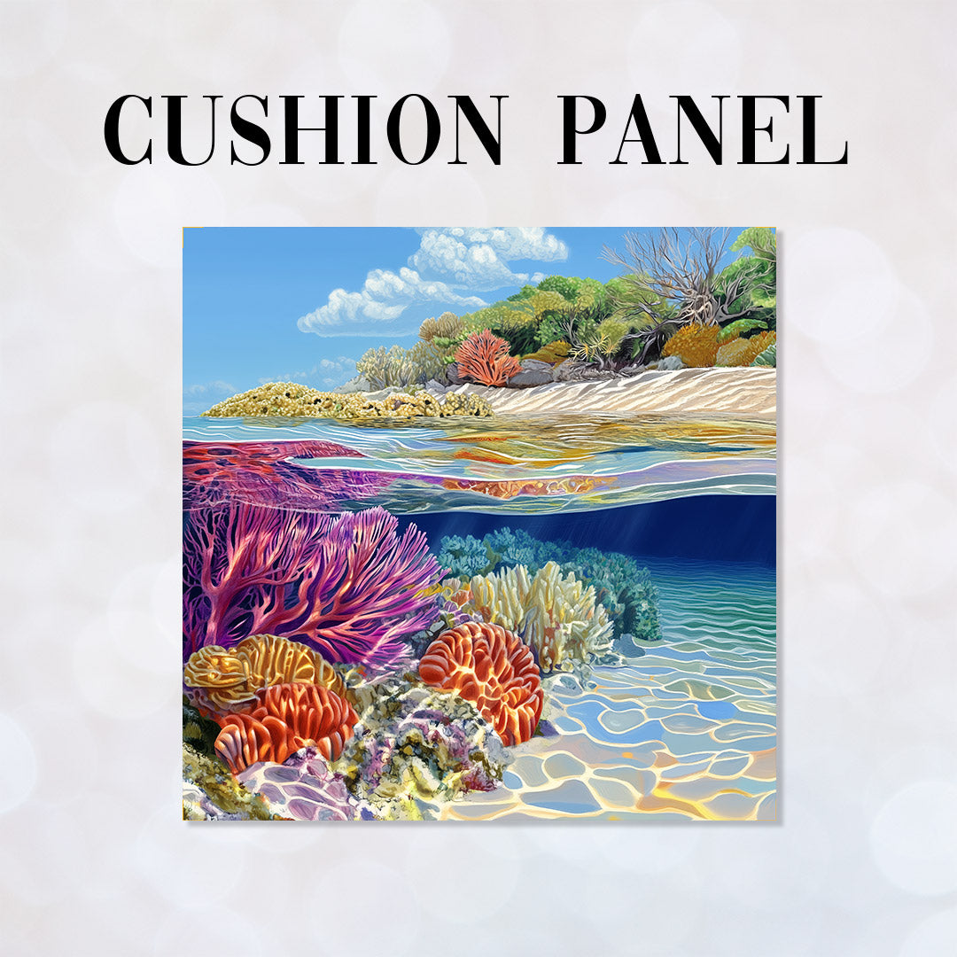 CUSHION Colourful Reef Fabric Panel CP-688