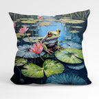 CUSHION Fabric Panel Lily Pad Frog CP-69